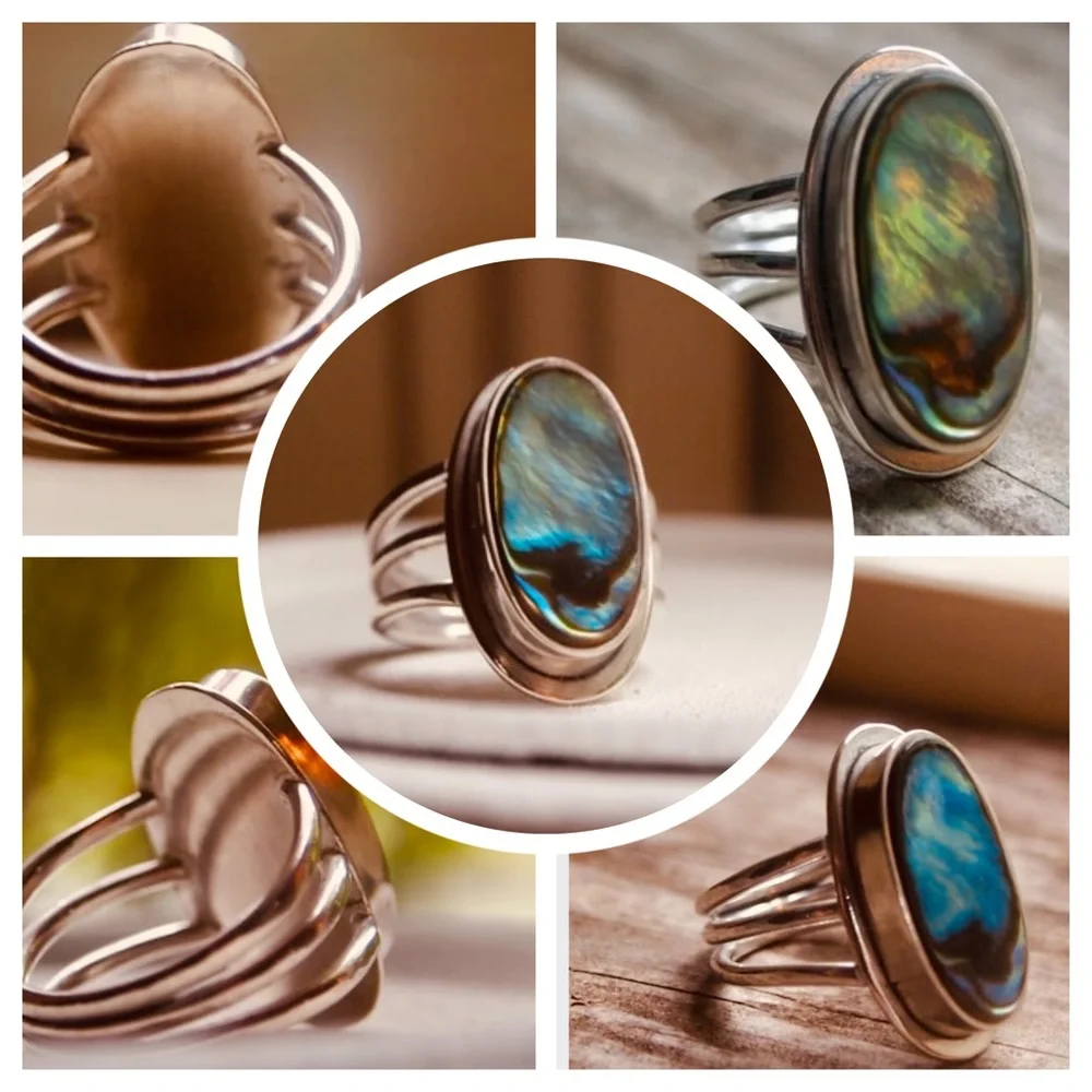 ❤️SOLD❤️Abalone Shell statement ring - Picture 1 of 8